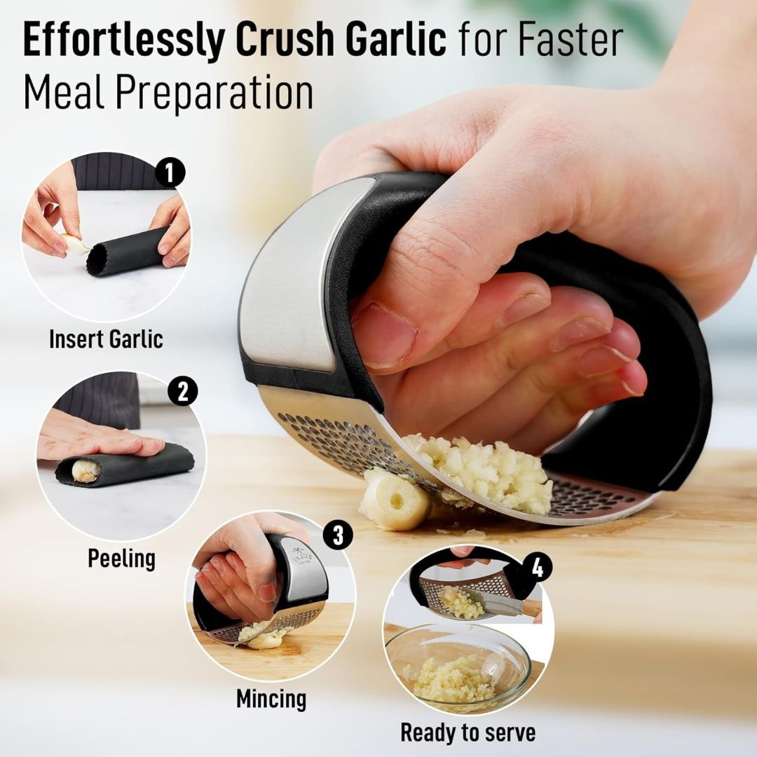 Stainless Steel Garlic Crusher (Pack of 2)