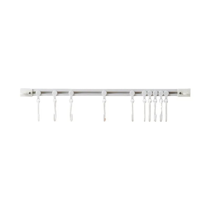Multipurpose Sliding Hook Rail with 10 Adjustable Hooks