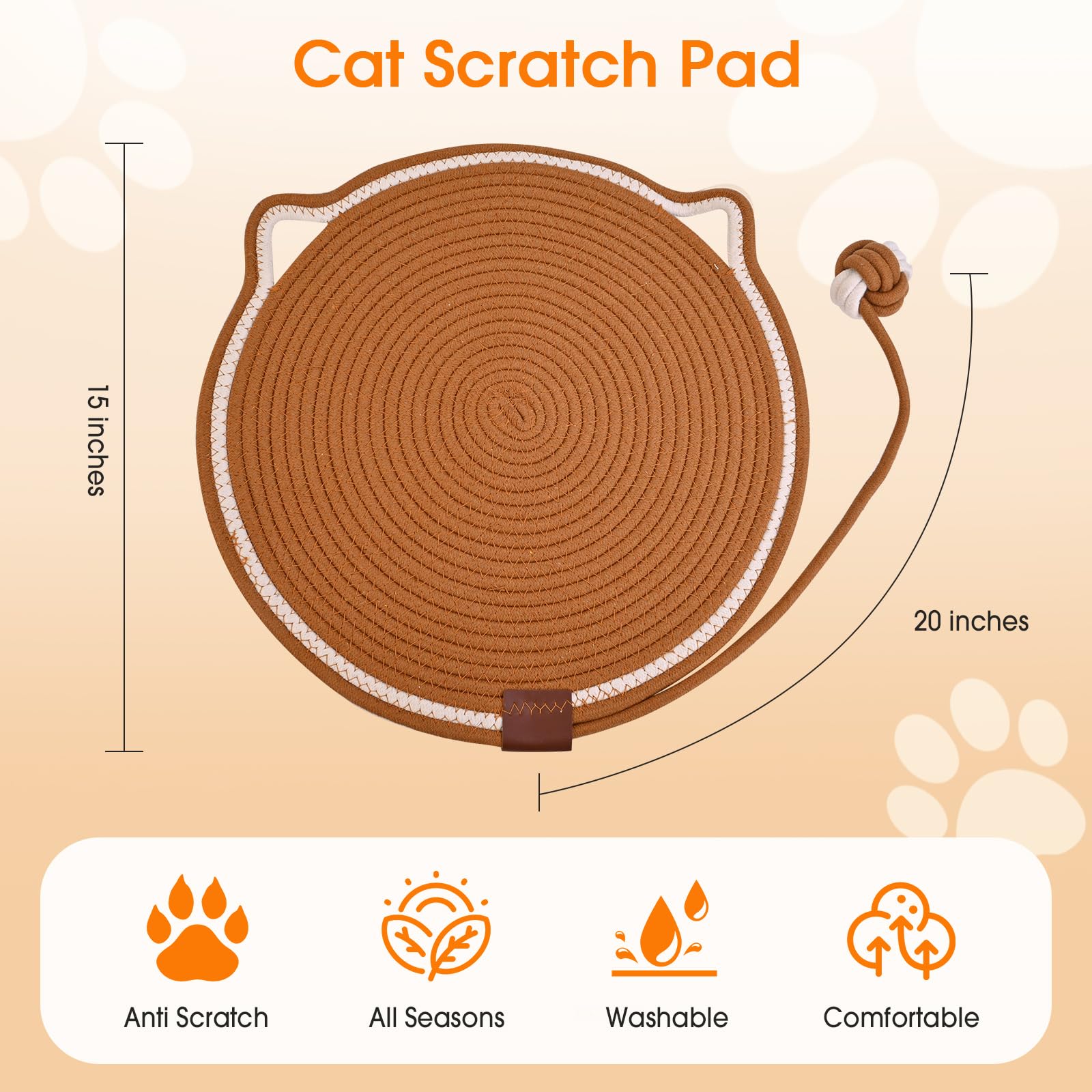 Cat scratch mat with interactive ball
