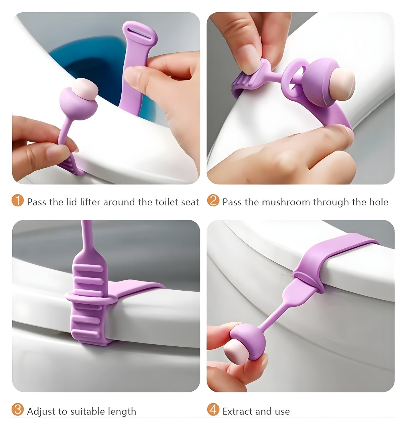Silicone Toilet Seat Lifter (4Pcs)
