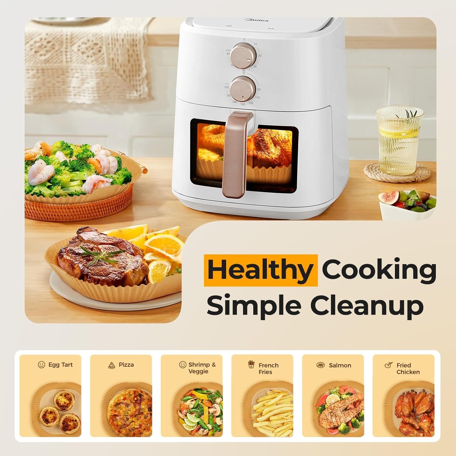 Air Fryer & Microwave Liners: Pack of 100Pcs