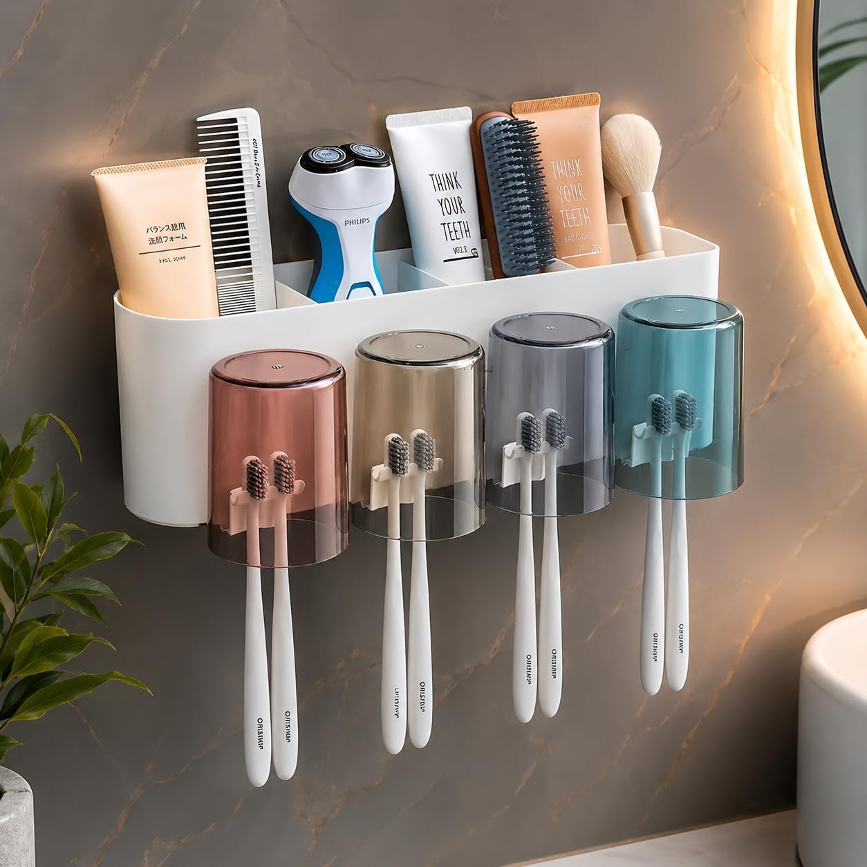 No-Drill Self-Adhesive Bathroom Organizer