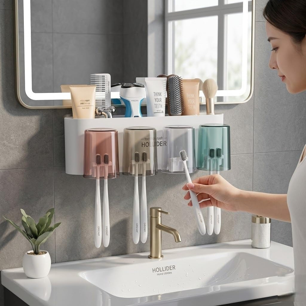 No-Drill Self-Adhesive Bathroom Organizer