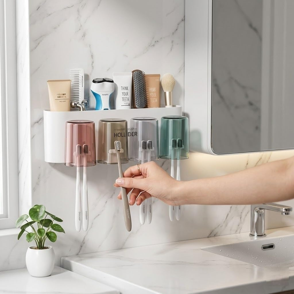 No-Drill Self-Adhesive Bathroom Organizer